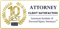 Top 10 Attorney American Institute Of Personal Injury Badge